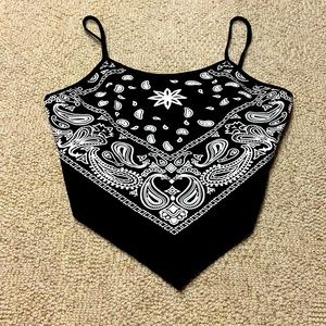 Cute bandanna tank top crop top